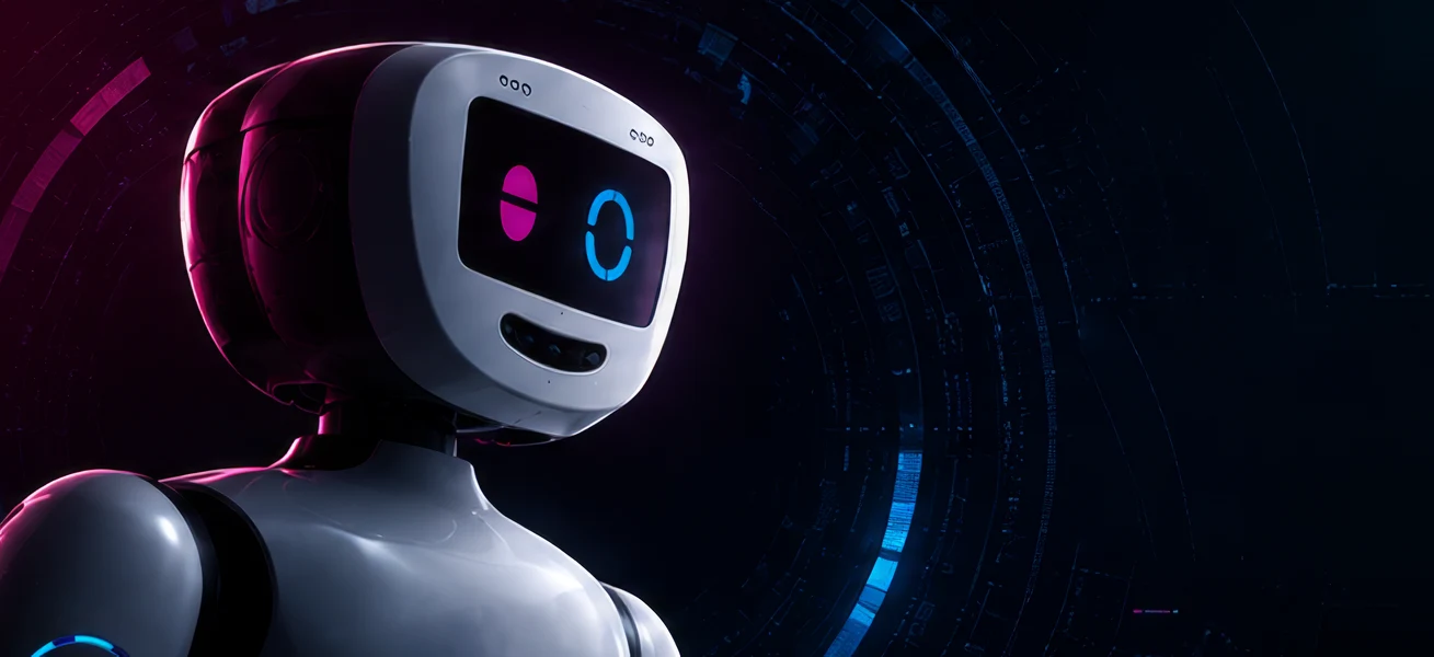 pib.Pro Humanoid Nahaufnahme mit Kopfdisplay und Sensorik